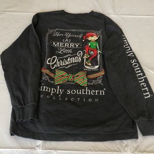 Gray Christmas simply southern long sleeve tee